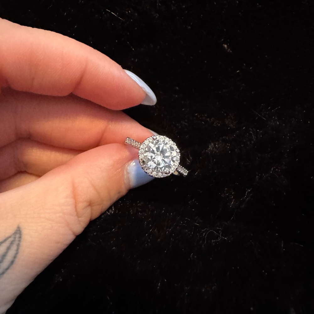 Elegant Silver Halo Ring
